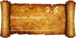Homolya Gergely névjegykártya